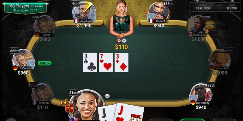 Luật chơi Poker 77win chung